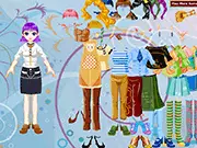 Screenshot of Morgan Dressup game showing a teenage girl ready to be styled with a selection of simple but adorable, cute everyday outfits and accessories.