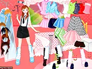 Kimberly Dressup game screenshot, playing Kimberly Dressup free online, school fashion game, choosing outfits and clothes for a young lady