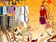 Kaitlyn Dressup game banner showing the character Kaitlyn in a stylish, colorful outfit, with various icons representing clothing, accessories, and makeup.