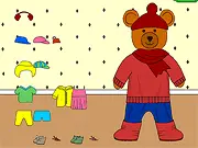 Teddy Wear free online dress up game, cute teddy bear wearing weather-appropriate clothes, educational styling game, PlayArcadeHub