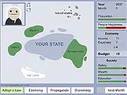 Create the Police State free online strategy game screenshot of political policy choices at PlayArcadeHub