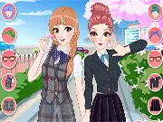 Fashion Student Sisters free online college dress up girl game elegant fashionable outfits