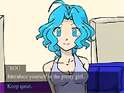 L.S. Dating Sim WIP free online game screenshot showing a character talking to a potential date