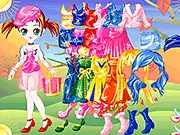 Shining in Winter Dress Up game, cute girl in a cozy coat and scarf, playing a free online winter fashion game