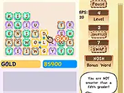 Play Toootem free online word puzzle game, making words and matching colored tiles for combo scores