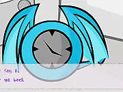 Clock Sim Valentine free online game screenshot, showing a cute clock character and Valentine's Day graphics on PlayArcadeHub.
