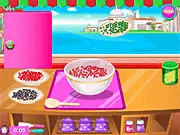 The finished, colorful Mexican Bean Salad with ingredients laid out in the free online cooking simulation game.