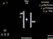 Labyrinth Flash game screen, maze puzzle game, navigating a character through a complex labyrinth, collecting cheese