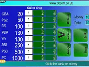 Game Wars free online tycoon game, buying and selling retro game consoles for a profit to earn money on PlayArcadeHub