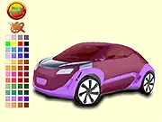 Cute Pink Car Coloring online game, illustration of a smiling cartoon car, free online coloring activity, digital art for kids