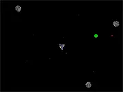Maelstrom free online game screenshot, spaceships shooting at geometric asteroids with updated graphics on PlayArcadeHub.