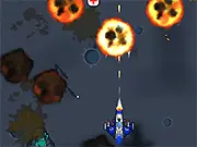 Last Hope Online game screen showing a small futuristic spaceship blasting lasers at a formation of alien enemy ships