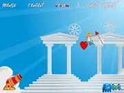 Cupid's Exam game screenshot, play free online cupid shooter, collect hearts game, precision puzzle game