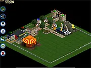 Carnival Tycoon FastPass free online management game, showing players building rides and pathways to manage their carnival for high profits on PlayArcadeHub