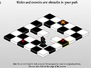 Black Knight Insurrection free online game, a black chess knight on a puzzle board