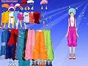 Hiphop Girl Dressup game showing a stylish girl model wearing baggy pants and a baseball cap