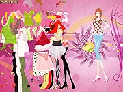 Amber Dressup free online game screenshot showing a girl model in a colorful outfit and stylish hair