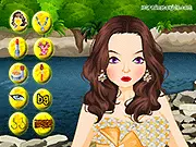 Screenshot of Britney Girl Makeover game showing the model before and after a beauty treatment and makeup session