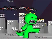 Play Gojira CRUSH free online action game, controlling a giant monster to crush buildings and cause city-wide rampage on PlayArcadeHub