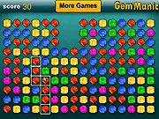 Screenshot of Gem Manic game showing colorful clusters of gems ready to be clicked and cleared online