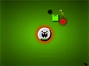Screenshot of Bug Battle Combat showing a main 'master bug' object surrounded by numerous smaller enemy bugs on a plain background.