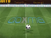 Gameplay screenshot of Soccer Ability Free showing a soccer ball suspended in the air ready to be bounced
