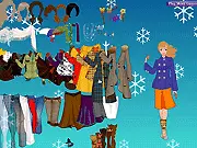 Trendy Winter Dressup fashion game, style a girl in winter clothes, choose trendy coats and scarves, play free online on PlayArcadeHub
