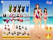 Screenshot of Miss Earth 2012 Dress Up game showing a beautiful model in a dazzling evening gown and a sparkling tiara