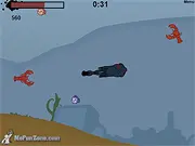 Little Liquidator free online game screenshot, small sea creature swimming away and deploying explosive ink