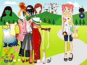 Amber Eyes Dress Up free online game, girl in comfortable and stylish outfit for a forest walk, nature fashion