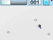 Gameplay screenshot of Dots2 Rhythm Online, showing a series of colored dots moving down the screen toward a fixed activation line, similar to a Guitar Hero interface.