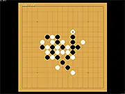 Omok (Five-in-a-Row) free strategy game screenshot - black and white stones on a traditional board.