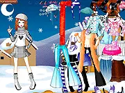 Winter Moon Fashion free online dress-up game showing a stylish model wearing a fashionable sweater, chic outfit, and short ankle snow boots