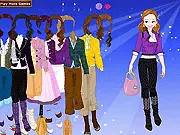 Beautiful Doll Style free online dress-up game showing a model wearing an ornate dress with ruffles, lace, and cute accessories to achieve a doll-like appearance