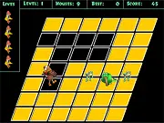 Play Q-Turkey free online, classic arcade game, jump and clear squares, dodge the snake and frogs, PlayArcadeHub