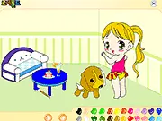 Ballerina Girl Coloring free online game, graceful dancer in a tutu, art and painting game for kids