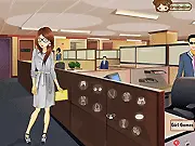 A girl model in the free online game Trendy Office Dressup wearing a stylish and professional business outfit.