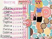 Bonnie Paper Doll Dress Up free online fashion game on PlayArcadeHub - dressing the bubbly and funky character
