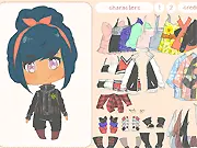 OPOC Dressup game screenshot - Styling cute chibi characters with fashion outfits online