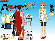 Nice Girl Dress Up online fashion game screenshot showing a girl wearing a lovely blue dress