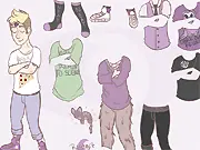 A stylized character from Welcome to Night Vale Dress Up game, wearing an intriguing and slightly mysterious outfit, reflecting the podcast's aesthetic.