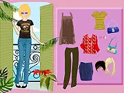 Free online Dolly's Vacation Dress Up game, featuring a girl styling cute and trendy outfits for her holiday and tropical getaway.