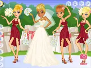Wedding Party game free online, stylish bride and bridesmaids in gorgeous gowns and accessories