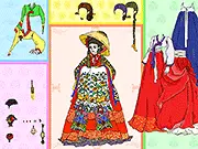 Asian Tradition Dress Up free game screenshot - a model wearing a beautiful traditional Asian costume.