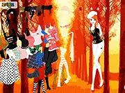 Sunset Dressup free online fashion game on PlayArcadeHub - dressing Emma for a walk at sunset