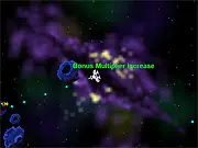 Retro Blaster Flash free online game screenshot showing a spaceship shooting at asteroids in a retro 8-bit style