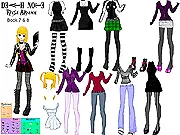 Dress Up Misa Amane game screenshot, Misa Amane in various outfits, playing free Misa Amane dress up game online