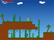 Diamond Adventure 2: The Mayan Temple game hero collecting diamonds and jumping on an enemy in the free online platformer game.