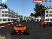 Screenshot of Slipstream Speeders Formula 1 racing game, car using slipstream boost, free online racing game on PlayArcadeHub