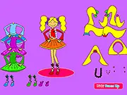 Little Ballerina Dress Up free game screenshot showing a girl in a pink tutu and ballet shoes, ballerina dress-up game online